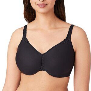 WACOAL Bodysuede Ultra Full Figure Seamless Underwire Bra 40D Black Super Soft